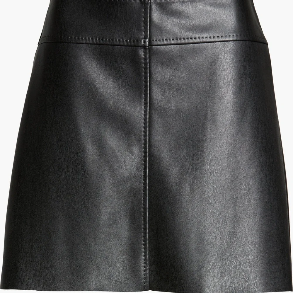 Max Studio Black Faux Leather Skirt L - Picture 3 of 8